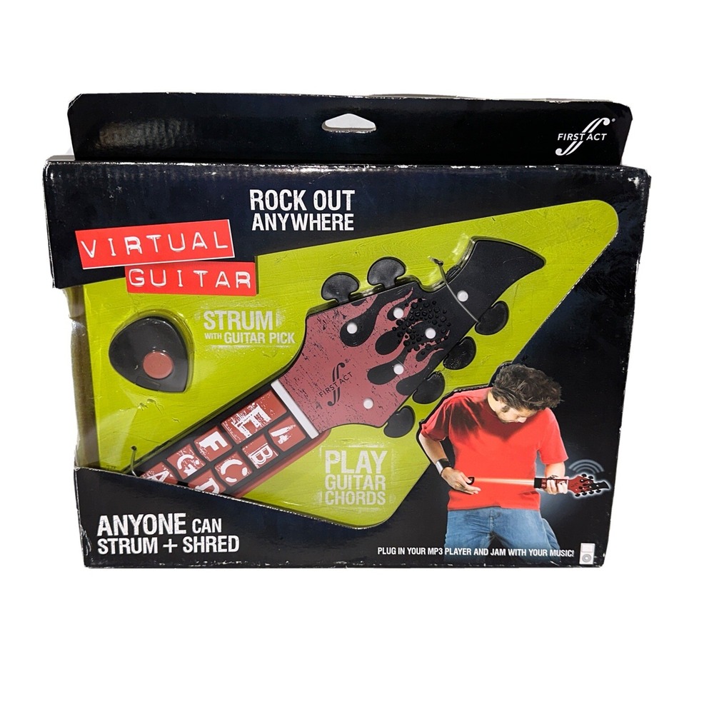 First Act Virtual Electric Guitar Music Learning Toy Plug‎ In Your MP3 Player